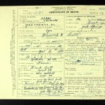 Warwick's death certificate describing gun shot wound. Warwick's death certificate.