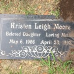 Kristen's tombstone, after I removed some of the dirt. Kristen's tombstone