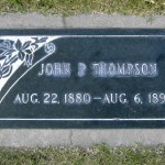 John Thompson's plaque. 11 Years old. John Thompson's plaque