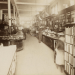 This was the building where Lillian worked. If you look closely, you can see a black-haired girl behind the counter. Although I'm not sure it's Lillian, it could well be: because she was a loved and respected member of the company. Loring, Short & Harmon inside in 1930.