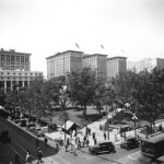 Pershing Square Park in the 1930's. Pershing Square Park in the 1930's.